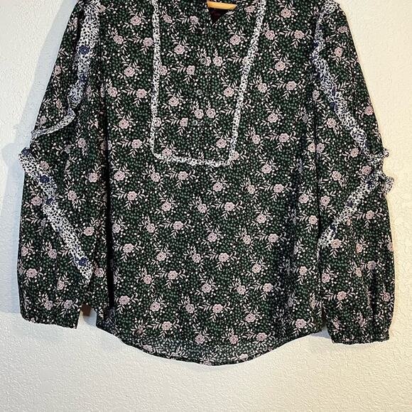 NWT JCrew X Liberty London floral long sleeve cotton blouse Coquette Cottage - Picture 3 of 9